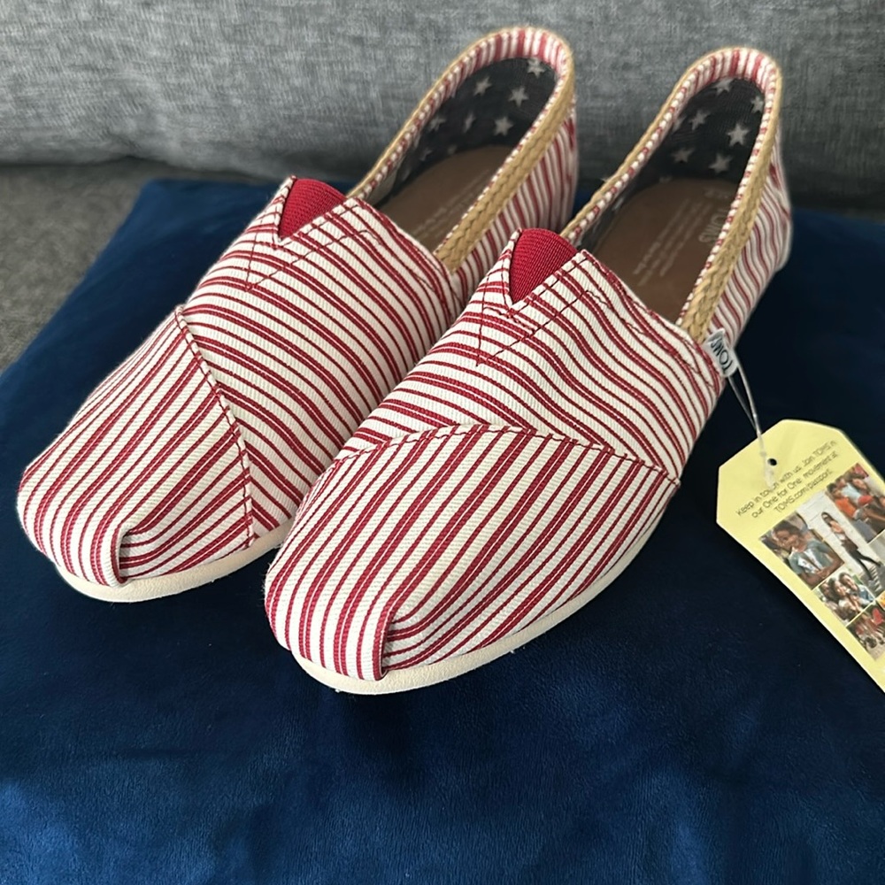 Classic Red Printed Canvas Stripe
